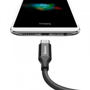 Cablu de date USB la Micro USB Baseus Yiven 150cm 2A - Negru CAMYW-B01 - Img 10