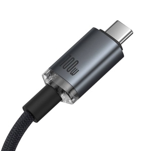 Cablu Incarcare Rapid Baseus Crystal Shine USB-C la USB-C 100W, 1.5m, 20Gb (Negru)