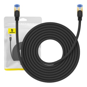 Cablu de Internet Impletit Baseus Ethernet RJ45 Cat.7 10Gbps (Negru)