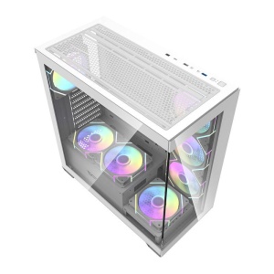 Carcasa PC Darkflash DS900 Alba) + 7 Ventilatoare ARGB