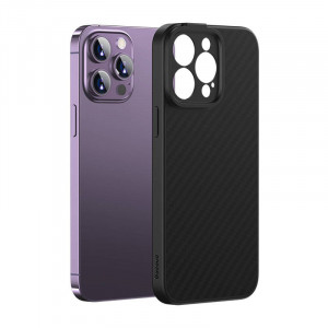 Carcasa magnetica Baseus Synthetic Fiber Series pentru iPhone 14 Pro (negru)+ sticla securizata + kit de curatare ARQW000101 - Img 5
