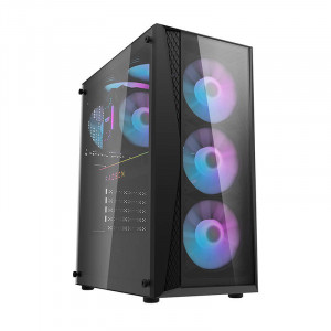 Carcasa pentru computer Darkflash DK352 Plus cu 4 ventilatoare (negru) - Img 1