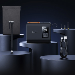 Compresor portabil Baseus Mega EnergyPump Series, 2 cilindri 6000 mAh cu lanterna CRNL060001 - Img 15