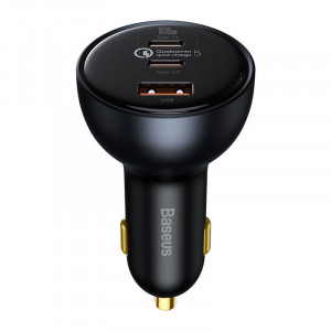 Incarcator auto Baseus Qualcomm, USB, 2x USB-C, 160W (gri) TZCCZM-0G - Img 1