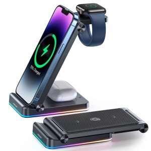 Incarcator Wireless Pliabil 3 in 1 Joyroom JR-WQN01 15W (negru)