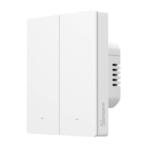 Intrerupator Smart de Perete Wi-Fi Matter 2 Canale Pentru Rama Sonoff M5-2C-80W (Alb)