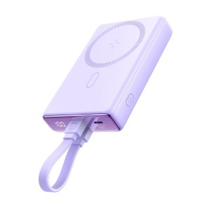 Mini Baterie Externa PowerBank Wireless Magnetic MagSafe 20W 10000mAh Joyroom JR-PBM01 Cu Suport + Cablu Lightning - USB-C