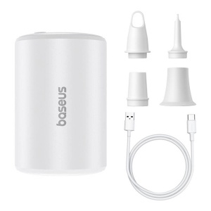 Pompa Aer Portabila Wireless Baseus PocketGo 240 l/min 4000Pa, Lanterna LED, Functie Dezumflare (Alba)