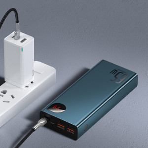 Baterie Externa Powerbank Baseus Adaman Metal 20000mAh PD QC 3.0 65W 2xUSB + USB-C + micro USB (albastru) PPIMDA-D03