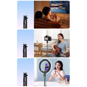 SelfieStick Trepied Telescopic + Telecomanda Bluetooth UGREEN LP586 1.5m (Negru)