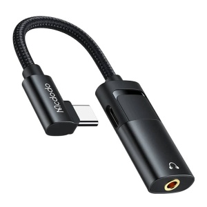 Adaptor Audio 2 in 1 Mcdodo CA-1880 USB-C la AUX Mini Jack 3.5mm + USB-C 60W Max (Negru)
