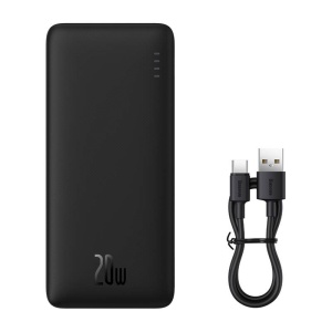 Baterie Externa Powerbank Baseus AirPow 10000mAh 20W USB, USB-C si Micro USB (Negru)