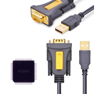 Cablu Adaptor USB-A - DB9 RS-232 Ugreen CR104 1.5 m (Gri)