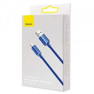 Cablu de date Baseus Crystal Shine USB la Lightning, 2.4 A, 2m (albastru) CAJY000103 - Img 4