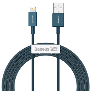 Cablu de date Baseus Superior Series USB la Lightning 2.4A 2m (albastru) CALYS-C03 - Img 1