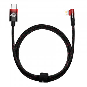 Cablu de date Baseus USB-C la Lightning MVP 20W 1m (negru-rosu) CAVP000220 - Img 1