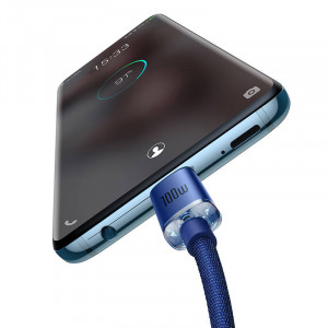 Cablu de date rapid Baseus Crystal Shine USB-C la USB-C, 100W, 1.2 m (albastru) CAJY000603 - Img 5