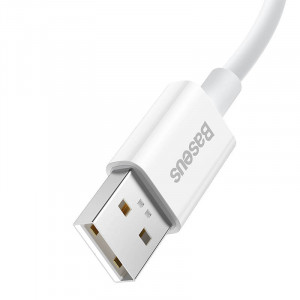 Cablu de date rapid Baseus Superior Series USB la USB-C, 65 W, PD, 1 m (alb) CAYS000902 - Img 3