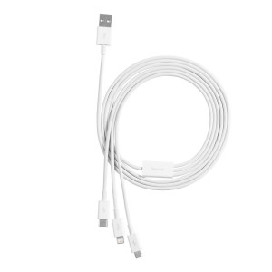 Cablu Incarcare Rapida USB 3in1 Baseus Superior Series, USB la micro USB / USB-C / Lightning, 3.5 A, 1.2 m (alb) CAMLTYS-02