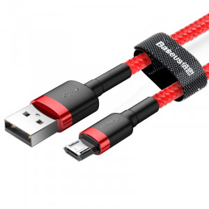 Cablu de date USB la Micro USB Baseus Cafule 2.4A 1m (rosu) CAMKLF-B09 - Img 2