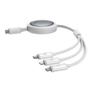 Cablu Incarcare Rapid 3 in 1 Baseus Free2Draw USB-C la USB-C/Lightning/Micro 100W, 1.1m