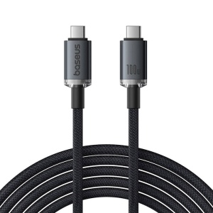 Cablu Incarcare Rapid Baseus Crystal Shine USB-C la USB-C 100W, 1.5m, 20Gb (Negru)