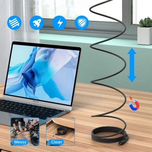 Cablu Incarcare Rapid Magnetic Choetech XCC-1051 USB-C la USB-C 240W 1.8m (Negru)