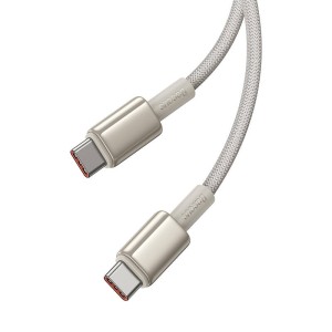Cablu Incarcare Rapida USB-C la USB-C Baseus Tungsten Gold, 100W