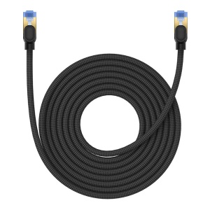 Cablu de Internet Impletit Baseus Ethernet RJ45 Cat.7 10Gbps (Negru)