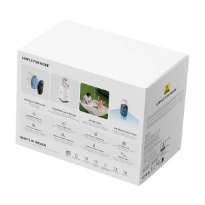 Camera Supraveghere Exterior Wireless Baseus N1 Plus 2K, Memorie 16GB + Extindere 16TB, Wide 145°, Set 2 Bucati (Alb)