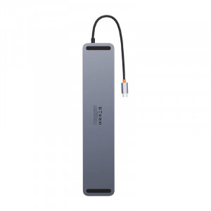 Hub 12in1 Baseus EliteJoy Gen2 seria USB-C pana la 2xHDMI+ 3xUSB 3.0+ PD+ DP+ SD/TF+ RJ45+Tip-C+ 3.5mm (gri inchis) WKSX030213 - Img 3
