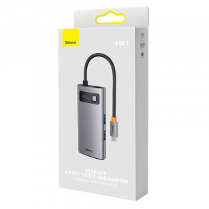 Hub 4in1 Baseus Metal Gleam Series, USB-C la 3x USB 3.0 + Ethernet RJ45 WKWG070113 - Img 6