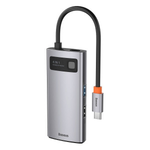 Hub 4in1 Seria Baseus Metal Gleam, USB-C la USB 3.0 + USB 2.0 + HDMI + USB-C PD (CAHUB-CY0G)
