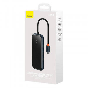 Hub 5in1 seria Baseus AcmeJoy USB-C la 2xUSB 3.0 + USB 2.0 + USB-C PD + HDMI (gri inchis) WKJZ010213 - Img 8