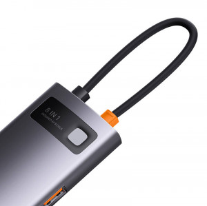Hub 8in1 Baseus StarJoy Series, USB-C la 3x USB 3.1 + HDMI + USB-C PD + RJ45 + microSD/SD (gri) WKWG080213 - Img 6