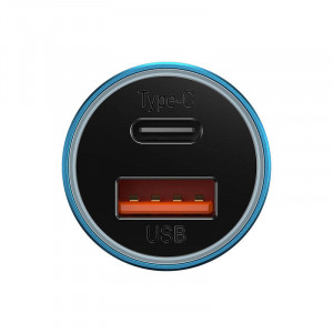 Incarcator auto Baseus Golden Contactor Max, USB + USB-C, 60W (albastru) CGJM000103 - Img 4