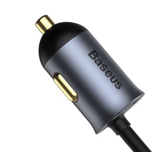 Incarcator Auto Rapid Baseus Share Together cu prelungitor, 3x USB, USB-C, 120W (gri) CCBT-B0G