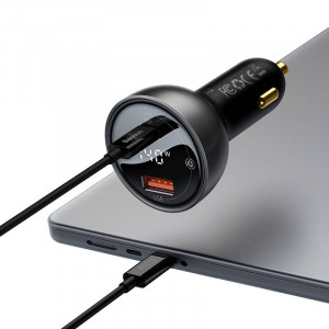 Incarcator Auto Rapid Baseus Superme, USB, USB-C, 140W (negru)
