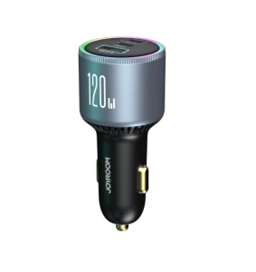 Incarcator Auto Rapid Joyroom JR-CCN07 1x USB + 2x USB-C 120W + Cablu USB-C 100W (Gri Inchis)