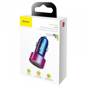 Incarcator Auto Rapid Baseus Magic USB + USB-C QC 4.0 PD 45W (Rosu/Albastru) CCMLC20C-09