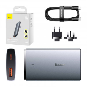 Incarcator de perete Baseus GaN5, 65W, 1xUSB-C, 1XUSB-A CCGP150113 - Img 1