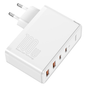 Incarcator Telefon Rapid De Retea BASEUS GaN2 Pro 2x USB + 2x USB-C 100W (alb)