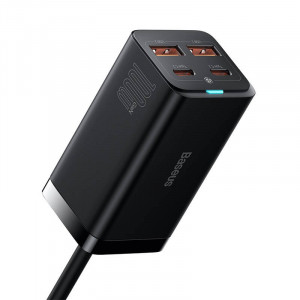 Incarcator Rapid De Retea Baseus GaN3 Pro 2xUSB-C + 2xUSB, 100W (negru)