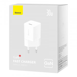 Mini incarcator de perete Baseus GaN5 30W USB-C (alb) CCGN070502 - Img 8