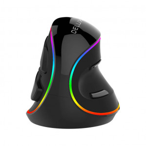 Mouse vertical cu fir Delux M618Plus 4000DPI RGB - Img 1