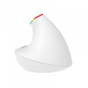 Mouse Wireless Vertical Delux M618C 2.4G 1600DPI RGB (Alb)