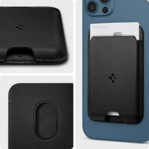 Portofel Wallet Magnetic Smartphone Spigen VALENTINUS MagSafe (Negru)