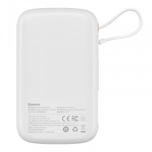 Powerbank Baseus Qpow PRO cu cablu, 10000 mAh, 22.5 W (alb) PPQD060102 - Img 2