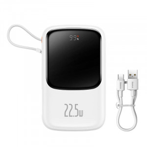 Powerbank Baseus Qpow PRO cu cablu, 10000 mAh, 22.5 W (alb) PPQD060102 - Img 12