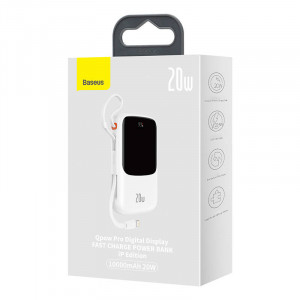 Powerbank Baseus Qpow PRO cu cablu, USB-C, 2xUSB, 10000mAh, 20W (alb) PPQD060002 - Img 6